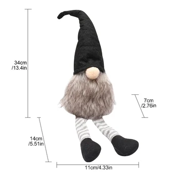 Naujas Rankų Darbo Kalėdų Švedijos Santa Gnome Lėlės, Papuošalai Black Hat Statulėlės Poilsio Namų Puošybos Šalis Dekoro 2020 M.