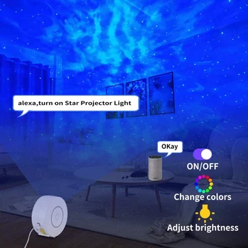 NAUJAS Tuya Smart WIFI Nuotolinio Spalvos Galaxy Žvaigždėtą LED Šviesos Projektorius mirksi smart Star Projektorius Suderinama Su Alexa, Google