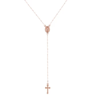 Naujas Vintage Gold/Rose Gold Krikščionių Kryžius Bohemijos Religinių Rožinio Pakabukas Karoliai Moterų Žavesio Papuošalai, Dovanos
