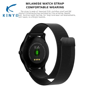 Naujausias 2018 Mados smartwatch 7 numerių rinkimo funkcija 3 spalvų žiūrėti dial plokštės 24 Širdies ritmo Monitoringo Smartwatch Miega Stebėjimą
