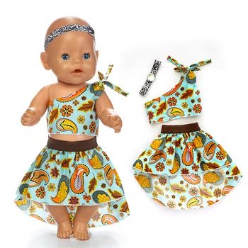 Naujų Gėlių sijonas Lėlės Drabužiai Tinka 43cm zapf kūdikių Lėlės drabužiai atgimsta Lėlės Priedai