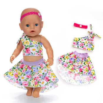Naujų Gėlių sijonas Lėlės Drabužiai Tinka 43cm zapf kūdikių Lėlės drabužiai atgimsta Lėlės Priedai