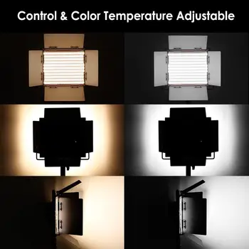 Neewer 3-Pack Pritemdomi Bi-color 660 LED Vaizdo Šviesos, Šviesos Stendas, Li-ion Baterija Rinkinys fotostudija 