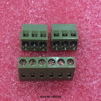 Nemokamas Pristatymas 100VNT KF128-5.08-3P KF128-3P KF128 3Pin 5.08 mm aukštos kokybės vario kojų PCB Varžtas Gnybtų Bloko Jungtis ROHS