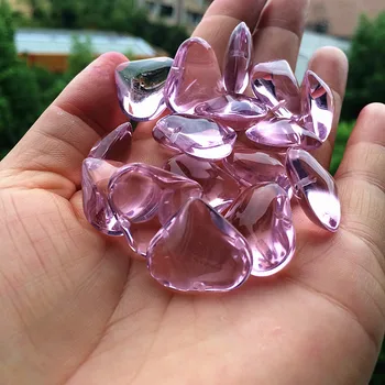 Nemokamas Pristatymas 200Pcs 22*22 mm Mados Rožinės spalvos Stiklo Kristalų Širdies Formos Sklandžiai Karoliukų, Skirta 