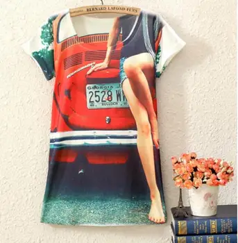 Nemokamas pristatymas m raidę ir derliaus spausdinti moterų mados marškinėliai Vasaros naujo dizaino populiarus plius viršūnes moteriški drabužiai