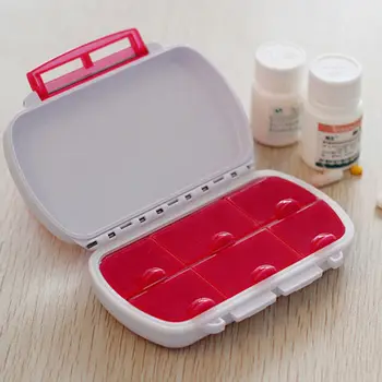 Nešiojamų 6Slots antspaudas lankstymo Tabletes Atvejais, Papuošalai saldainiai talpinimo Vitamino Medicina Tablečių Dėžutė Atveju Konteineris