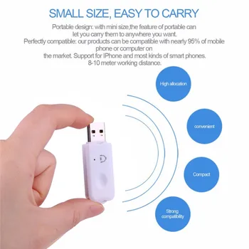 Nešiojamų USB Bluetooth Dongle AUX-Belaidžio 