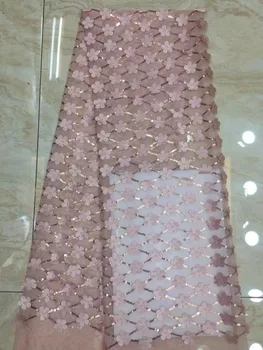 Nigerijos naujas nėriniai siuvinėjimo audinys, prancūzų nėriniai kokybės gazas Kalėdų suknelė su subtilus nėrinių audinio blizgančiais ML7392