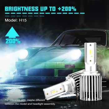 NOVSIGHT H15 Automobilio led lemputė Ryškesnis 200% LED Žibintų Auto LED Žibintų Pakeitimas Canbus Klaidų Automobilius Automobilių