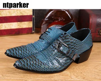 Ntparker korėjos Žmogaus odos batus Aukštis Padidėjo smailianosiai batai etape, naktiniame klube bar vyro Mados stilistas bateliai, Suknelė batų!
