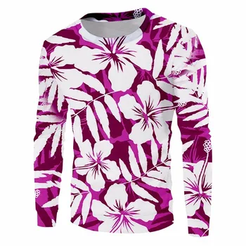 OGKB 5XL Rudenį Hoodies Cool Spausdinti Violetinės Gėlės 3d Marškinėlius Moterims/Vyrams Naujas Harajuku Puloveriai Prarasti Atsitiktinis Prakaitavimas Plius