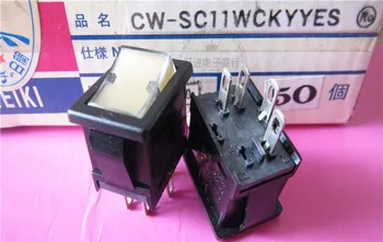 Originalus naujas CW-SC11 galia svirtinis jungiklis 4pin vieno disko jungiklis su lempa viršutinės rokeris rankos perjungti 6A250V