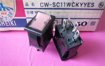 Originalus naujas CW-SC11 galia svirtinis jungiklis 4pin vieno disko jungiklis su lempa viršutinės rokeris rankos perjungti 6A250V
