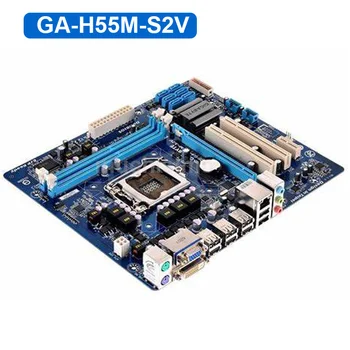 Originalus Plokštę už Gigabyte GA-H55M-S2V DDR3 LGA 1156 H55M-S2V USB2.0 Core i7 i5, i3 DVI VGA 8GB H55 darbalaukio Mainboard Panaudota