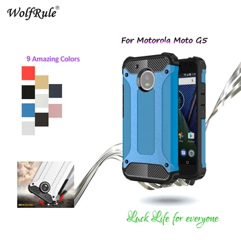 Padengti Motorola Moto G5 Atveju, Stabdžių Trankyti Plastikiniai & TPU Šarvai WolfRule Telefoną Atveju Motorola Moto G5 Padengti Coque 5
