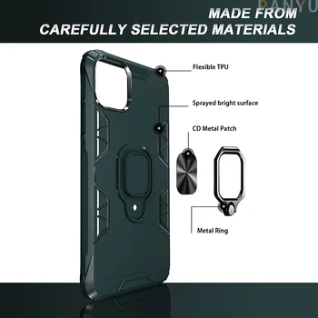 Panyu Telefono dėklas Skirtas iPhone 11 Pro X XS XR Max 8 7 6 6s Plus Metalo Žiedas Magnetinio Galinio Dangtelio Laikiklis Minkštos TPU Silikono Apvalkalas