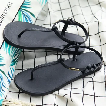 Paprastas plokščias dugnas ponios fifo Vasaros atostogų Romos sandalai neslidus paplūdimio, baseino diržučius
