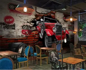 Pasirinktinis dydis 3d foto tapetai, freskos kambarį restoranas senų automobilių pertraukos sienos 3d vaizdo sofa-lova, TV foną tapetai sienos 3d
