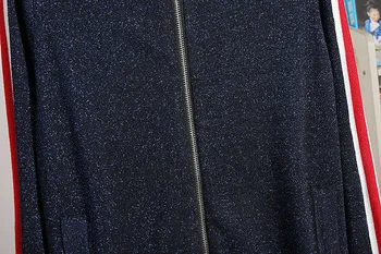 Pavasarį, Rudenį moterų sportinis kostiumas Aukštos kokybės megztas kailis + platus-koja pants 2 dalių komplektas B982