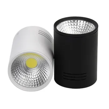 Paviršinės Montuotės COB LED Downlight 10W COB 20W 30W AC85V-265V LED Žemyn Šviesos LED Lubų lempa Balta/Juoda Korpuso Spalva