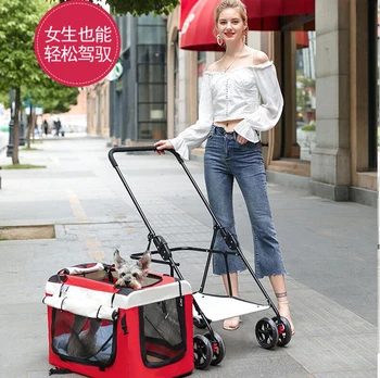 Pet vežimėlis šuo slydimo kačių vagonėlį lauko automobilių mažas krepšelis šviesos nešiojamų aplinkos apsaugos sulankstomas automobilių maišelį atskiras tipas