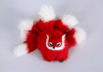 Plastinė ir kailio red fox su devynių uodegų sunku modelio apie tai, 18x10cm fox etape prop amatų namų puošybai žaislą dovanų w0158