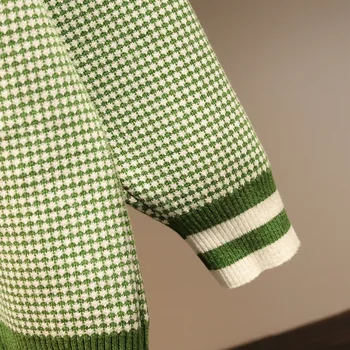 Plius Dydis 4XL Elegantiškas Megztinis Tinka Moterims 2020 Dryžuotas Pledas Modelio Megztas Megztinis + Aukšto Juosmens Pieštuku Sijonas 2 Gabalas Rinkiniai L4053