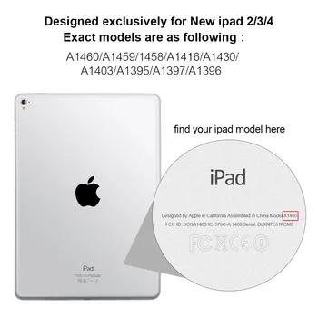 Plonas Flip Minkštas Atgal PU Odinis dėklas, skirtas Apple iPad 2 3 4 9.7 colių Dangtelis, skirtas iPad 2, ipad 3, ipad 4 tabletės apsaugos Atveju+Filmas+Rašiklis