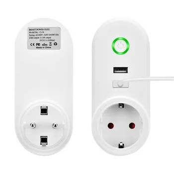 PLYMOTON 2 Vnt Smart WiFi Galios ES Standartas Kištuko 2 USB Nuotolinis Valdymas Lizdas Smart Home 