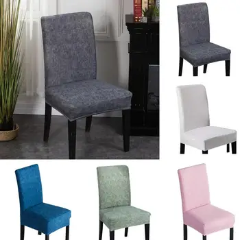 Pokylių Kėdė Vientisos Spalvos Valgomojo Kėdę Padengti Spandex Ruožas Poliesterio Sėdynės Padengti Geometrinis Kėdė Apsaugos Atveju