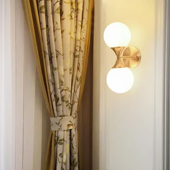 Prabanga kambarį vario sieniniai šviestuvai šiuolaikinės koridoriaus praėjimo patalpų sienų apšvietimo Šiaurės miegamojo lovos sienos sconces lempa