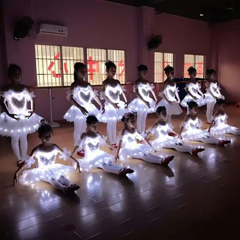 Profesionalus LED Liuminescencinės Gulbių Ežeras Baleto Mdc Kostiumas Mergaitės Balerinos Suknelė Vaikams Baleto Suknelė Vykdymo Etapą Dancewear