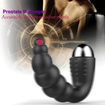 Prostatos Massager Vibrator vyrams Analinis Kaištis Butt Plug Prostatos Melžimo Silikoninis Stimuliatorius atsparus Vandeniui Suaugusiųjų Sekso Žaislai Vyras
