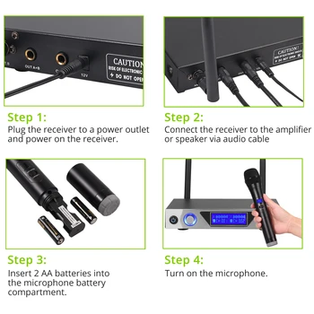 PROZOR UHF Dual Channel Bevielio Mikrofono Sistema su LCD Ekrano Nešiojamą Karaoke Mikrofonus Rinkinys Karaoke Sistema