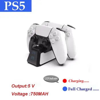 PS5 Dual USB Dirbti Greitai, 5V 720MAH Krovimo Doko Stotis Stovi Įkroviklio Play Station 5 PS5 Žaidimų Valdiklis Joypad Kreiptuką