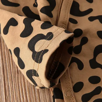 Pudcoco Naujagimiui Baby Berniukas ir Mergaitė Leopard Komplektus Long Sleeve T-shirt Viršuje+Kelnės, Antblauzdžiai 2vnt Pavasario Rudens Drabužių Rinkinį 0-12M