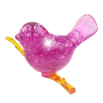 Puikus 3D Kristalų Paukštis su Šviesos Puzzle Dėlionės Modelį, Vaikai, vaikas, Dovana Žaislas
