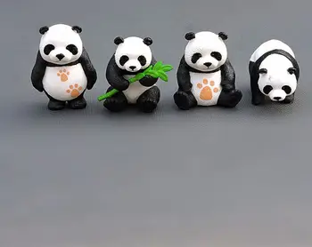 Pvc pav Modeliavimas gyvūnų Giant panda Motinos ir vaiko Auklėjimas Gyvūnų lėlės Modelis žaislas Apdailos 4pcs/set