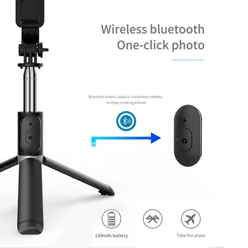 Q02 Telefono Trikojo Monopodzie Selfie Nuotolinio Stick, skirtą Išmanųjį telefoną 
