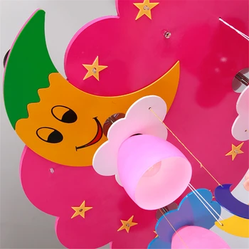 Rausvos spalvos, vaikų kambario šviesos Princesė miegamojo lempa animacinių filmų lubų lempa