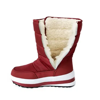 REAVE KATĖ Plius dydis 36-41New Sniego batai moterims storas kailis šiltas vidurio blauzdos batai, platforminiai batai ponios medvilnės neperšlampami žieminiai batai