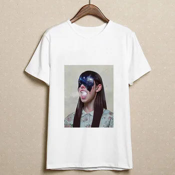 Retro abstrakti moteris atspausdinta marškinėliai moterims Harajuku Naujas vasaros Plonas skirsnio t-shirt moterų top Atsitiktinis mados estetika marškinėlius