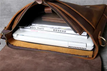Retro paprasta vyriški natūralios odos Verslui portfelis pirmojo sluoksnio odos nešiojamas krepšys vyrų dienos ruda petį krepšys