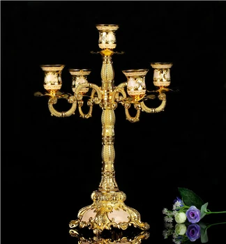 Retų senovinių metalo fower perleido bronza 5 rankos šviestuvai žibintų, žvakių, gėlių žvakė, kuri atveria senovinių žibintų ZT012gr