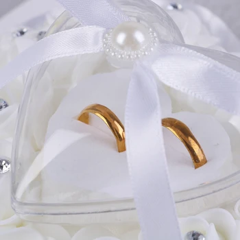 Romantiška Rose Vestuvių Ceremonija Džiaugtis Širdies Formos Perlas Dovana Žiedas Lange Žiedas Pareikštinių Pagalvė Pagalvės