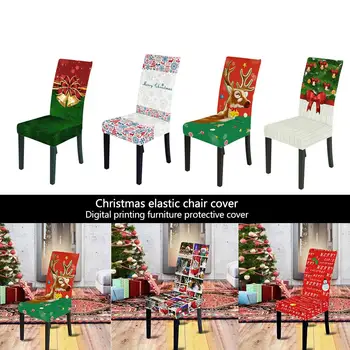 Ruožas Kėdė Padengti Kalėdų Slipcover Baldai, Raštas, Spausdintas Dulkėms Viešbučio Restoranas Kalėdų Kėdės Apima