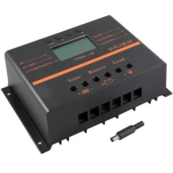 S80-12V24V80A saulės įkrovimo valdiklis LCD Saulės energijos reguliatorius su šilumos išsklaidymo
