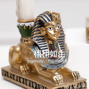 Senovės Egipto Žvakių Laikikliai Darbalaukio Aukso Žvakidė Statulėlės Amatų Namų Puošybai Šunų Dievas Anubis Sfinksas Deivės Dovanas