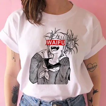 Senpai Himiko Toga Waifu Moterų Marškinėliai Anime Juokinga Harajuku Kawaii 90s Japonijos Marškinėlius Moterų Vasaros Trumpas rankovės O-kaklo marškinėliai